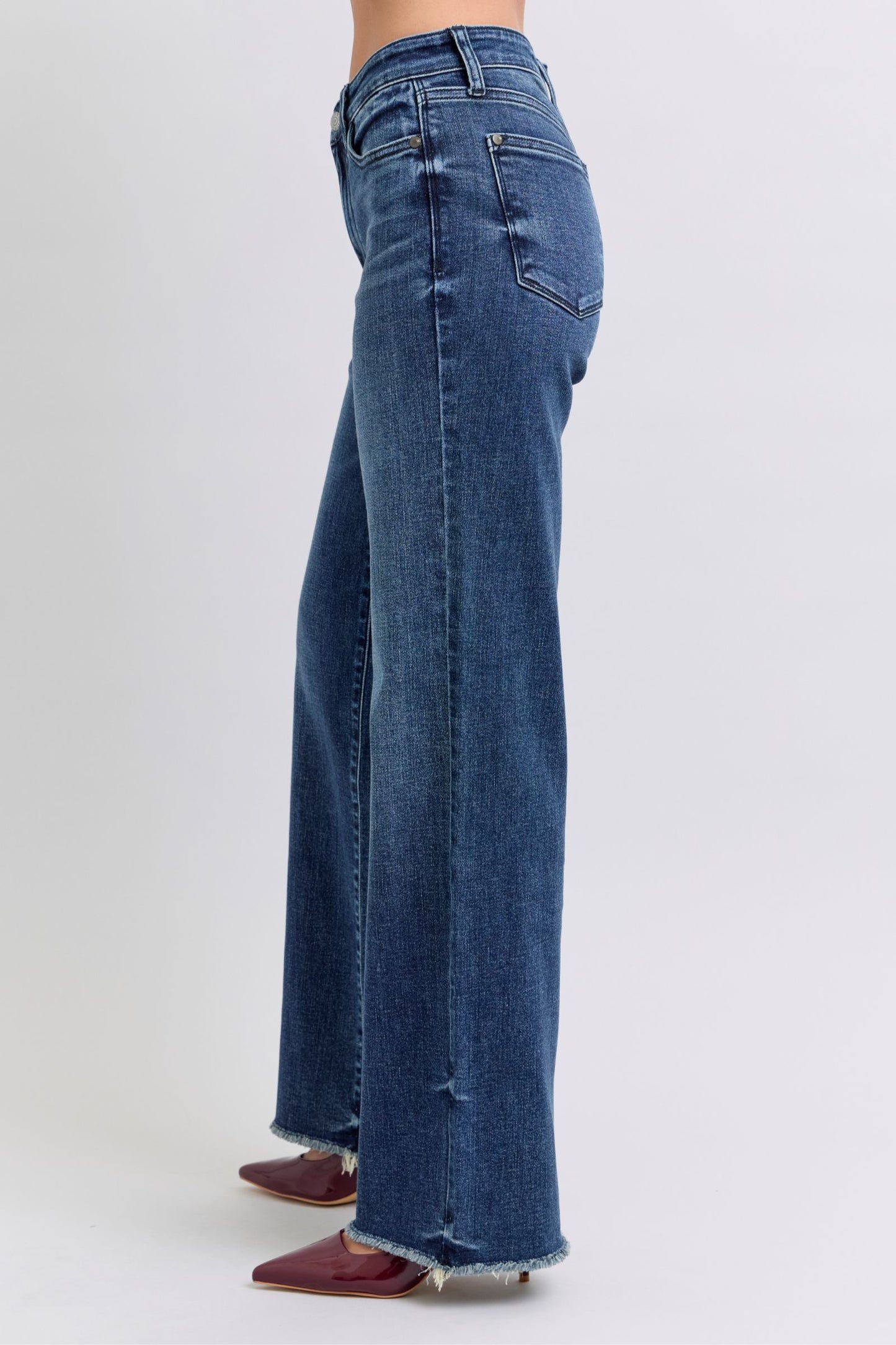 Judy Blue Full Size Raw Hem Mid Rise Jeans ONLINE ONLY