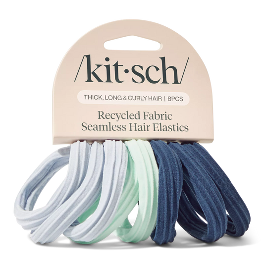 Kitsch Recycled Fabric Seamless Hair Elastics 8 Piece Set - Garden Bouquet