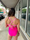 Pink Combo Cut Out One-Piece - Pink