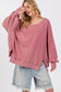 Mineral Wash Side Slit Oversized Sweatshirt