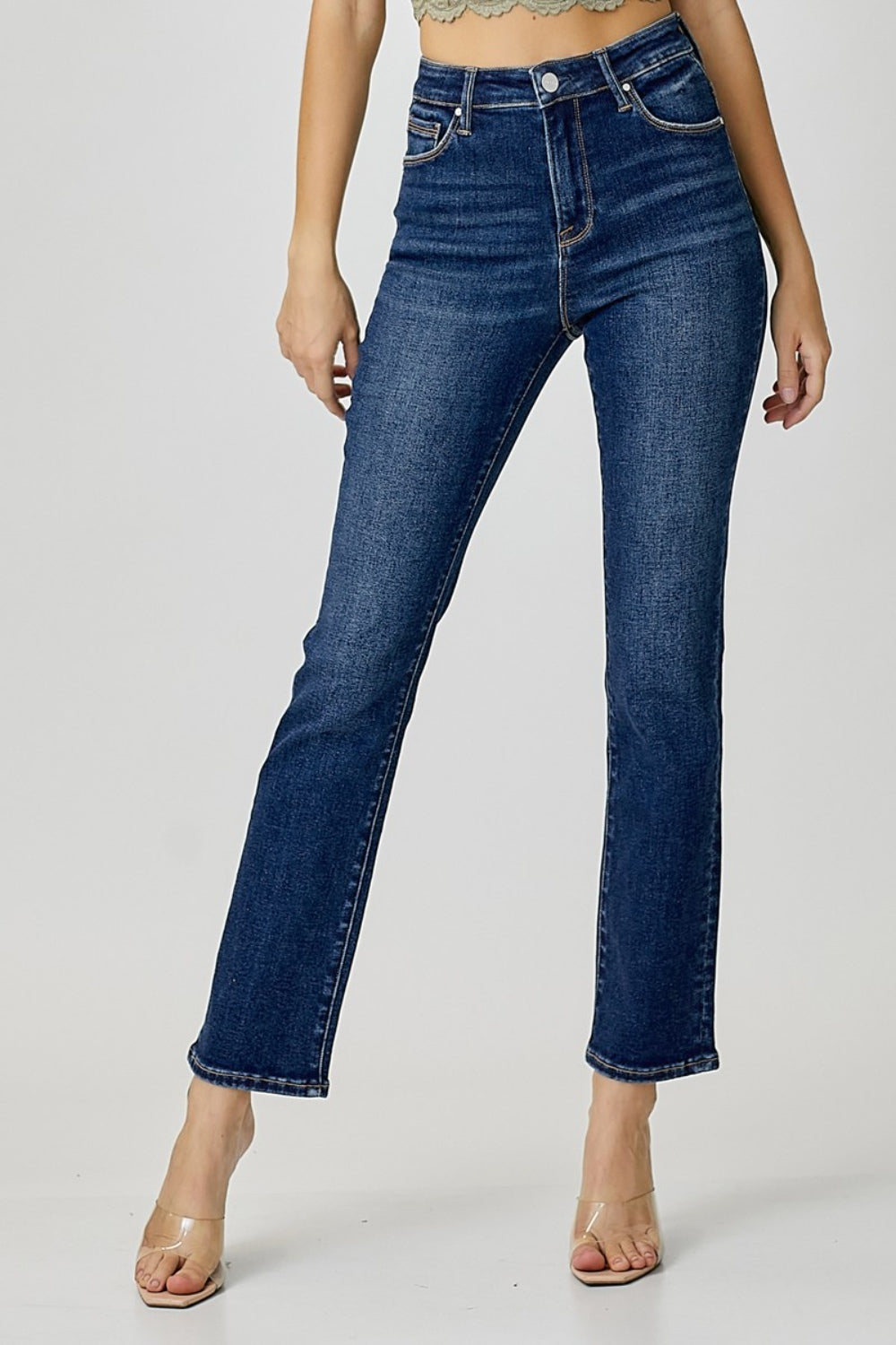 ONLINE ONLY RISEN Full Size High Waist Straight Jeans