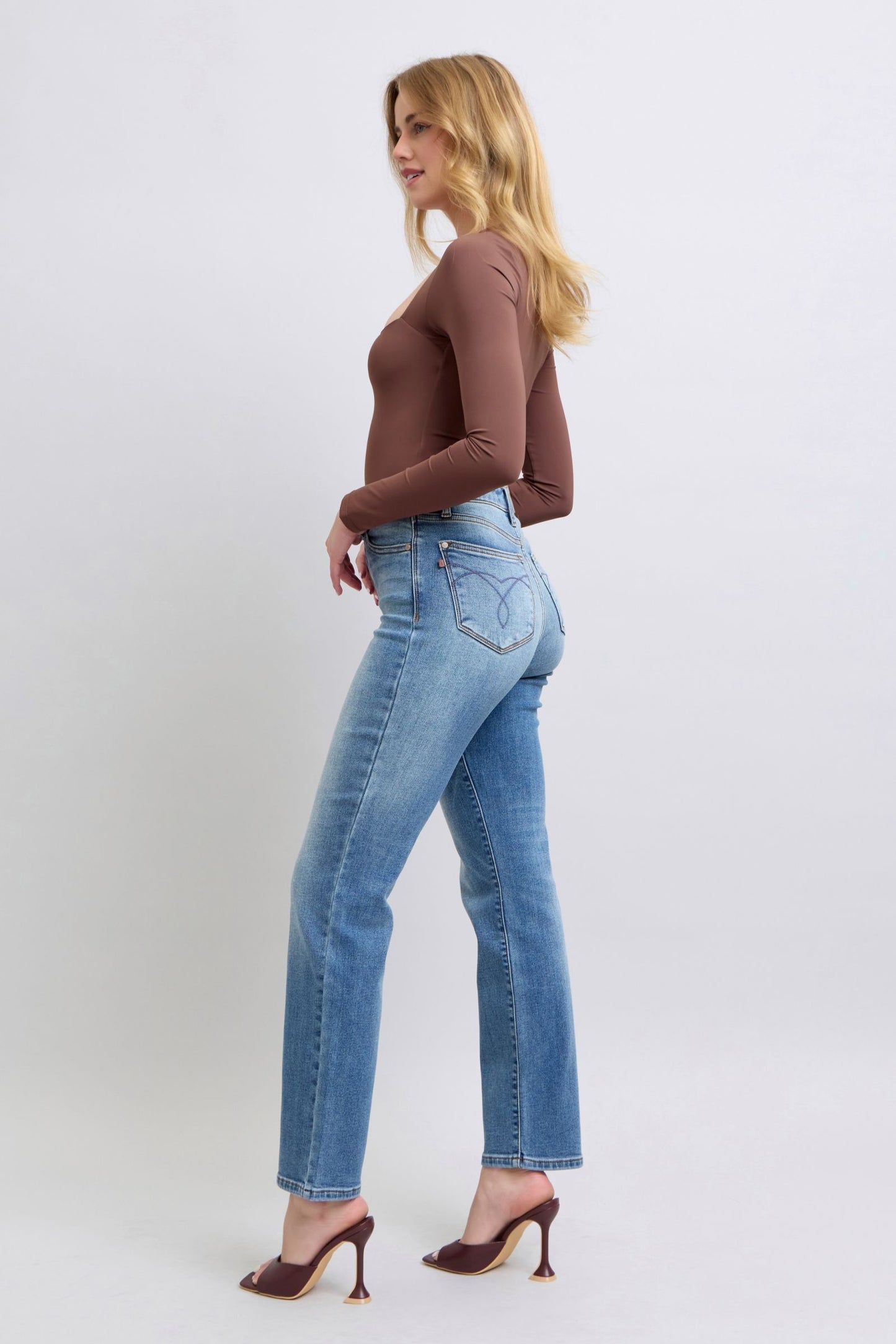 Judy Blue Full Size Wash Thermal Straight Jeans with Pockets ONLINE ONLY