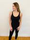 BUTTERY SOFT REMOVABLE BRA CUP TIGHT FIT JUMPSUIT Black