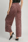 Full Size Elastic Waist Striped Wide Leg Velvet Pants ONLINE ONLY