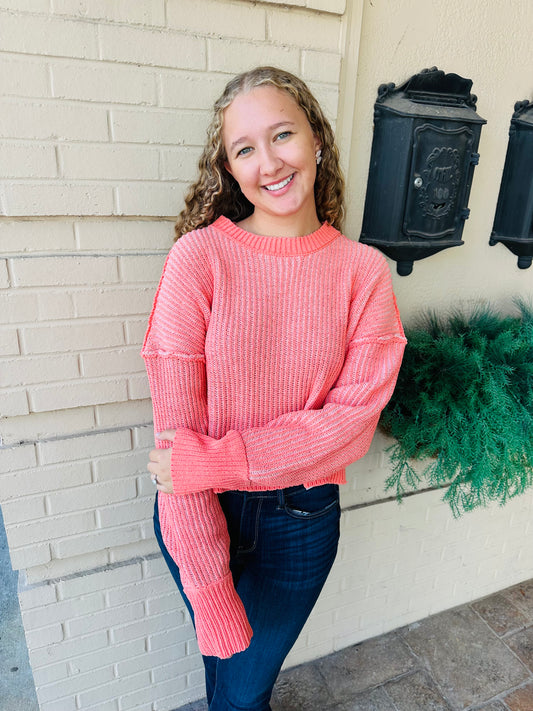 Striped Sweater Top - Orange