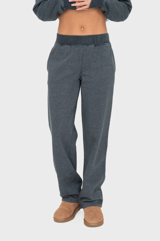 Elastic Waist Fleece Pants with Pockets ONLINE ONLY