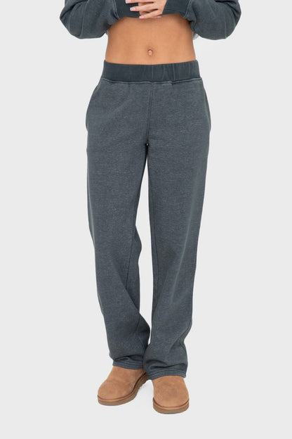 Elastic Waist Fleece Pants with Pockets ONLINE ONLY