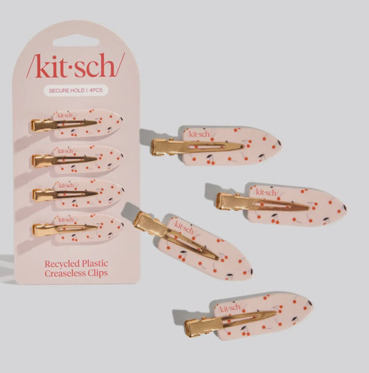 Kitsch Creaseless Clips 4pc Set - Cherry