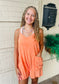 Mineral Washed Sleeveless Romper - Sunset