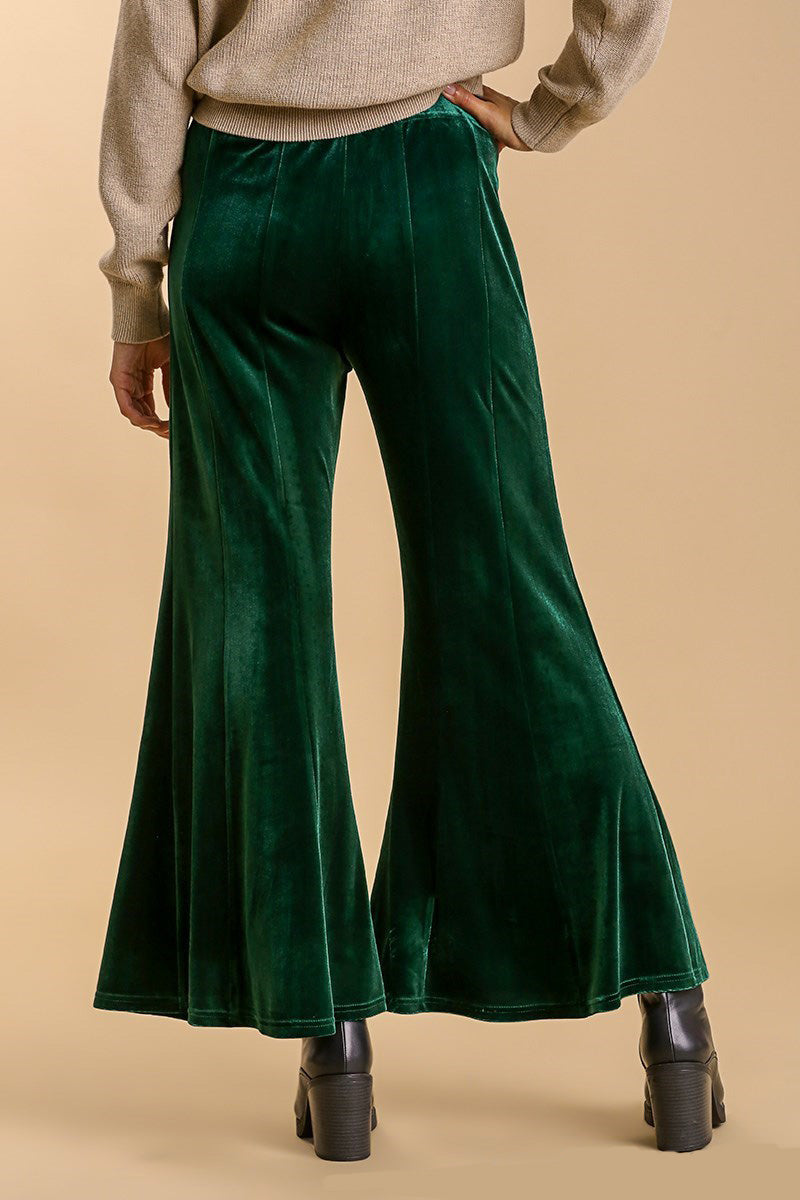 High Rise Elastic Waist Flare Pants ONLINE ONLY