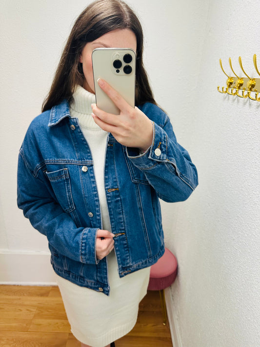 Oversized Denim Jacket - Medium Wash