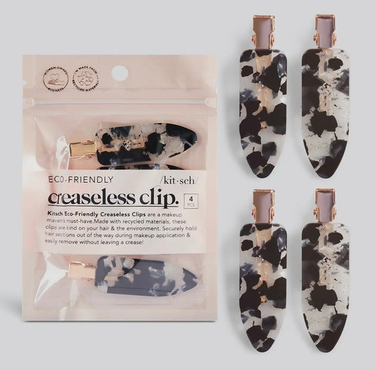 Kitsch Eco-Friendly Creaseless Clips 4pc Set - Black Terrazzo