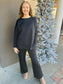 Tunic Top and Straight Pants Travel Set - Black