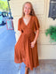 Swiss Dot Lace Maxi Dress - Camel