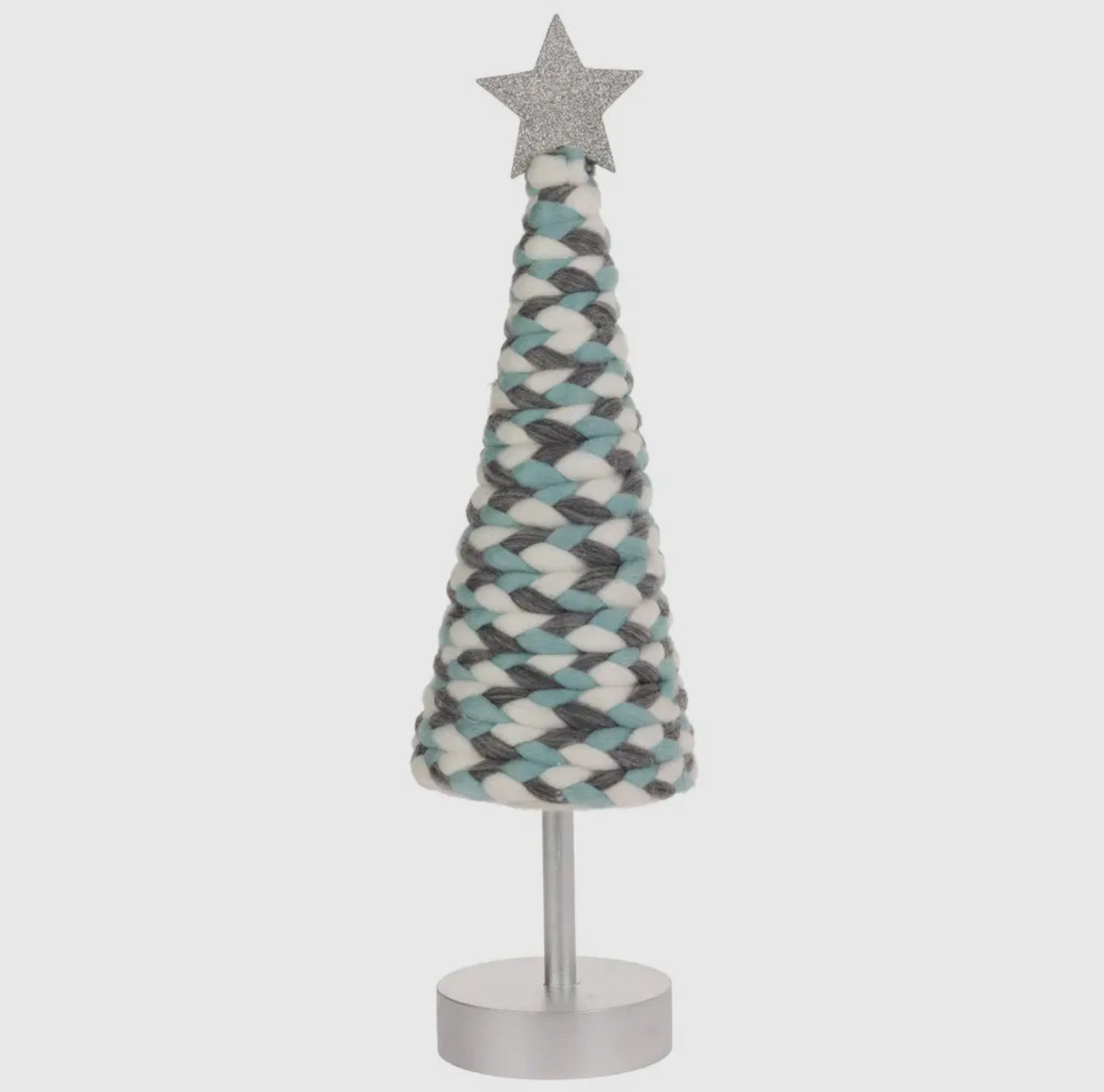 15.75" Tall Blue and Silver Cone Tree