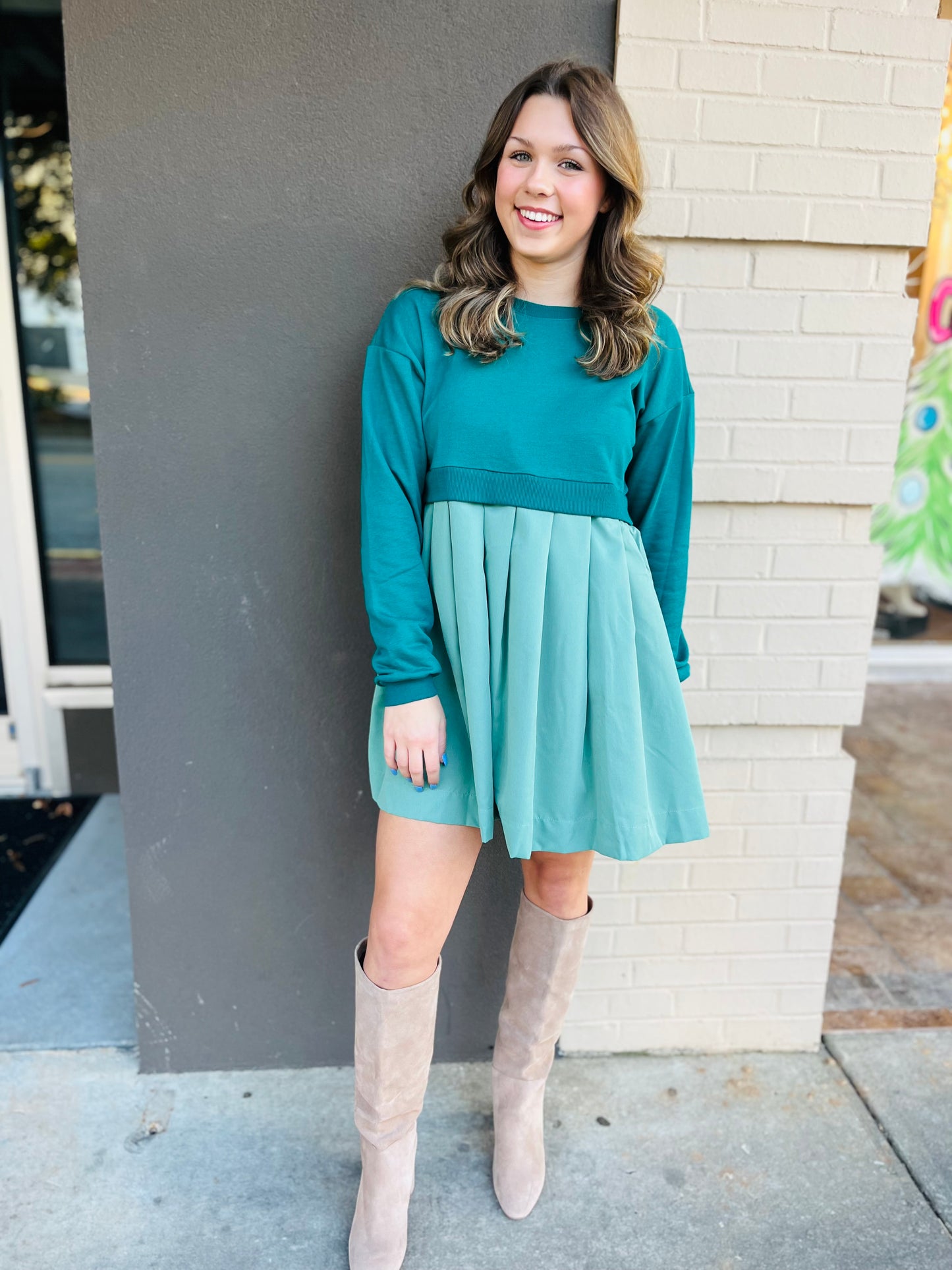 Sweatshirt Dress - Blue