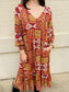 Tiled Patchwork Maxi Dress - Pumpkin Spice