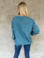 Relaxed Oversized Pullover Sweatshirt - Teal