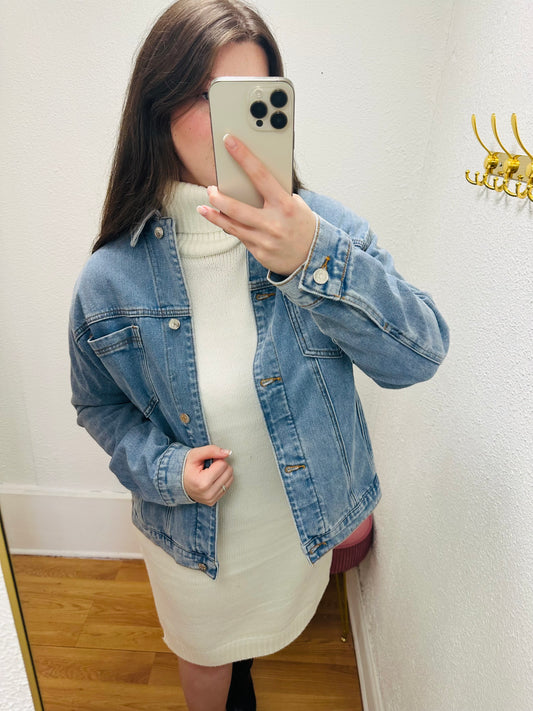 Oversized Denim Jacket - Lt Wash