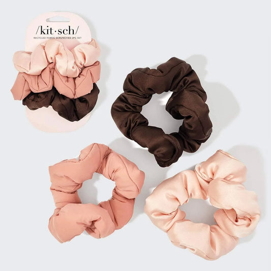Kitsch Recycled Fabric Cloud Scrunchies - Rosewood