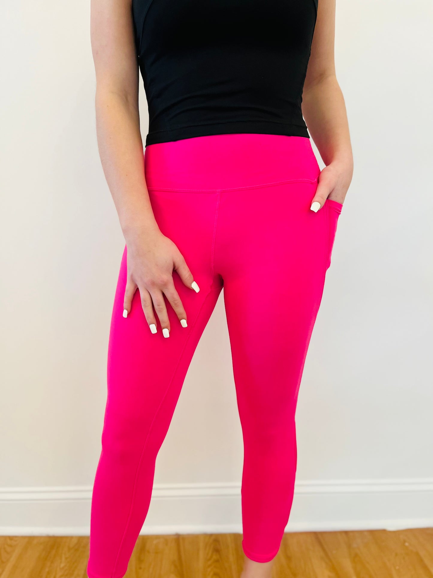 BUTTER HIGH RISE CROPPED YOGA LEGGINGS Sonic Pink