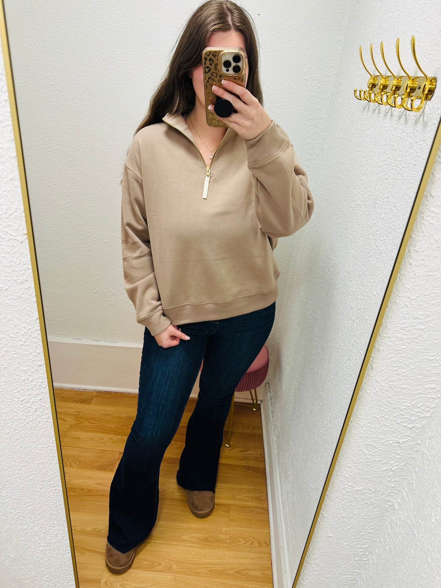 Fleece Half Zip Sweatshirt