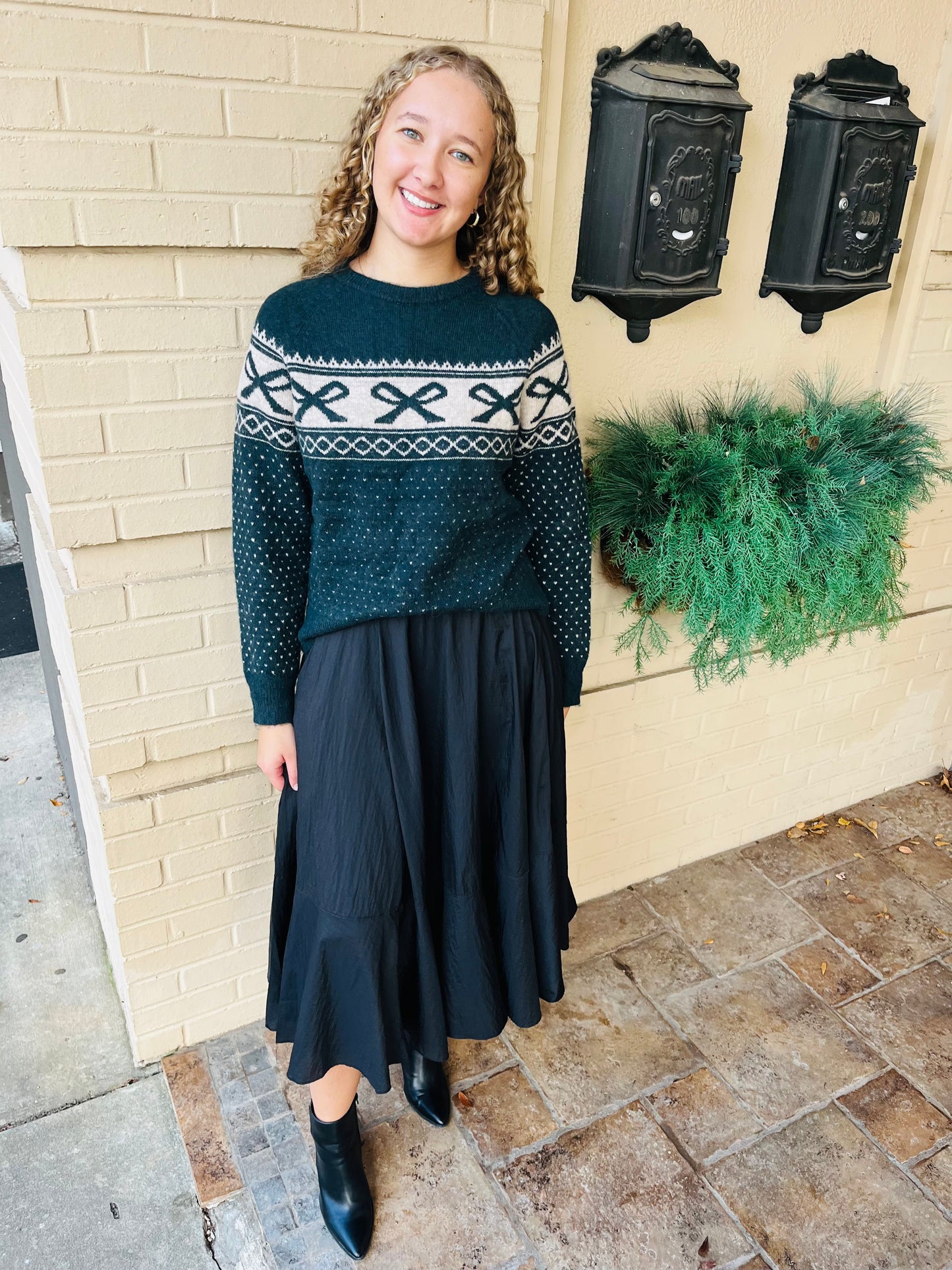 Holiday Knit Sweater - Hunter Green