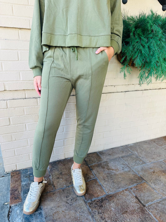 Garment Washed Piper Joggers - Sage