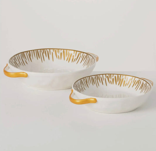 Ornate Gold Trim Serving Bowls