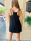 Built-in Shorts Knit Sleeveless Dress - Black