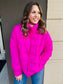 Solid Puffer Padded Warm Jacket - Fuchsia