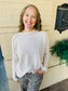 Rib Boat Neck Long Sleeve Top