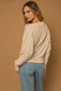 Long Extended Sleeve Drop Shoulder Top - Dark Oatmeal