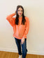 Brushed Melange Hacci Oversized Sweater - Coral