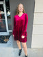 Velvet Holiday Dress - Red