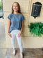Pleat Back Tunic Top - Denim