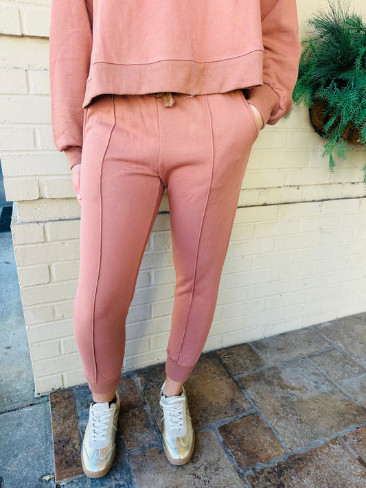 Garment Washed Piper Joggers - Clay