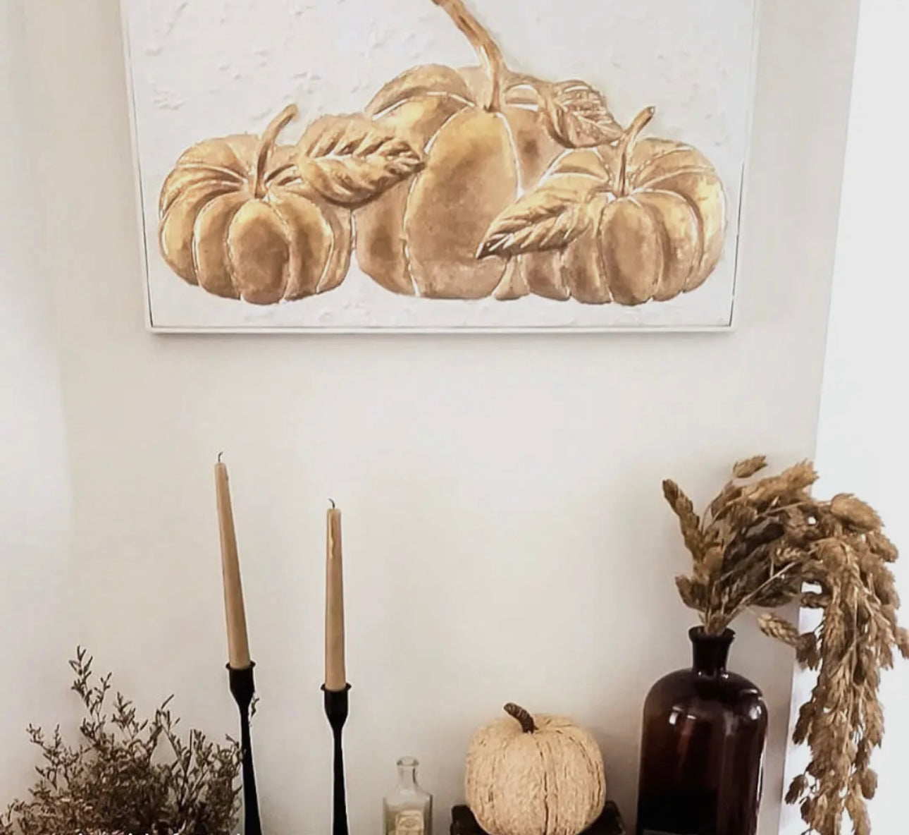 Gilded Pumpkin Metal Wall Art