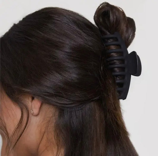 Kitsch Recycled Plastic Oversized Matte Claw Clips 2pc Set - Black/Tort