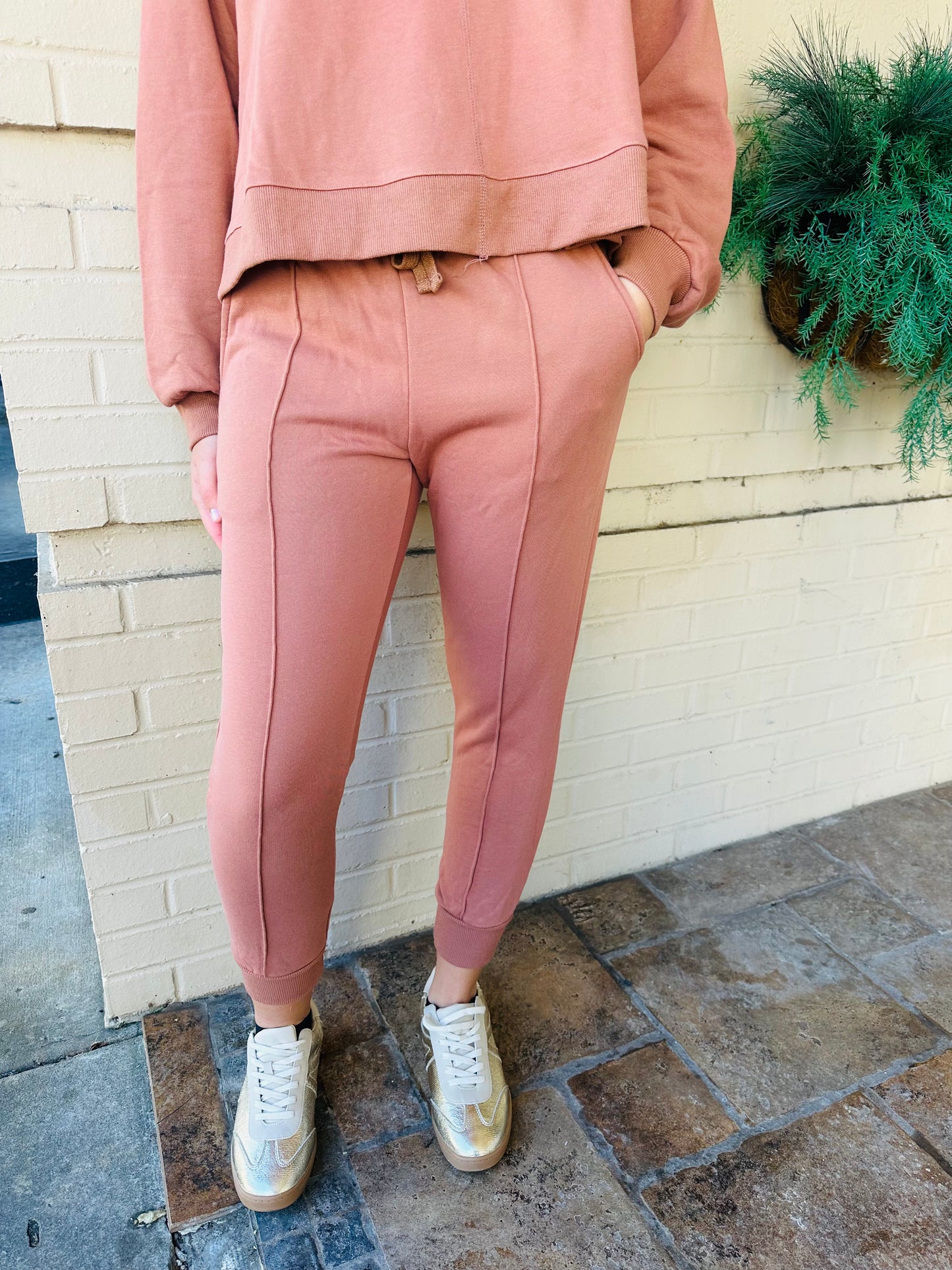 Garment Washed Piper Joggers - Clay