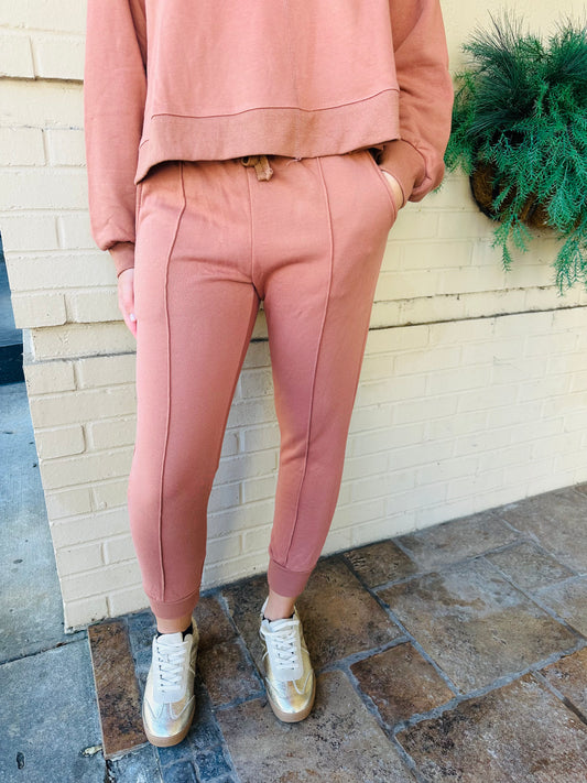 Garment Washed Piper Joggers - Clay