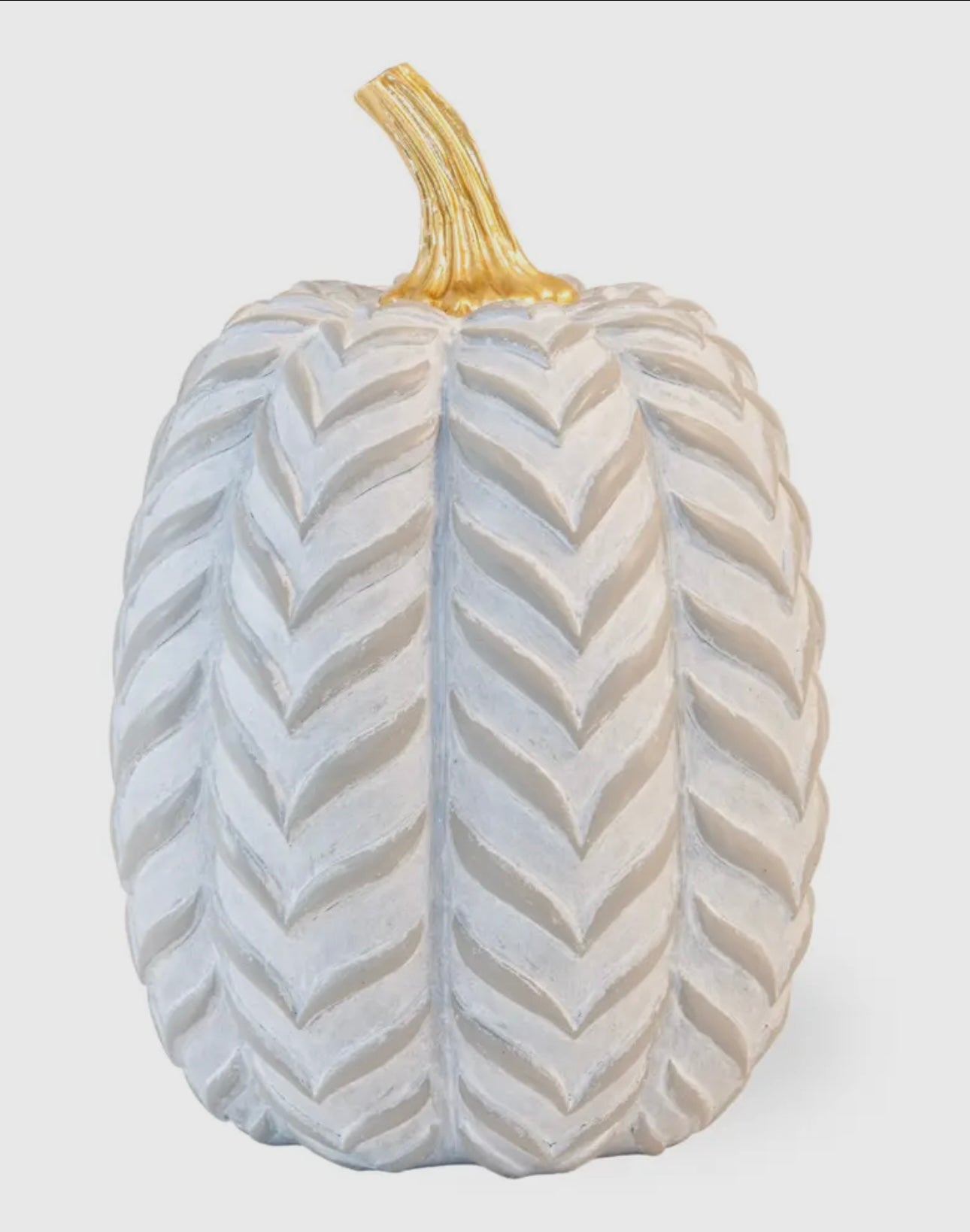 7.5" Gray Chevron Pumpkin Gold Set