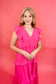 Come For It Hot Pink Tiered Ruffle Midi Dress