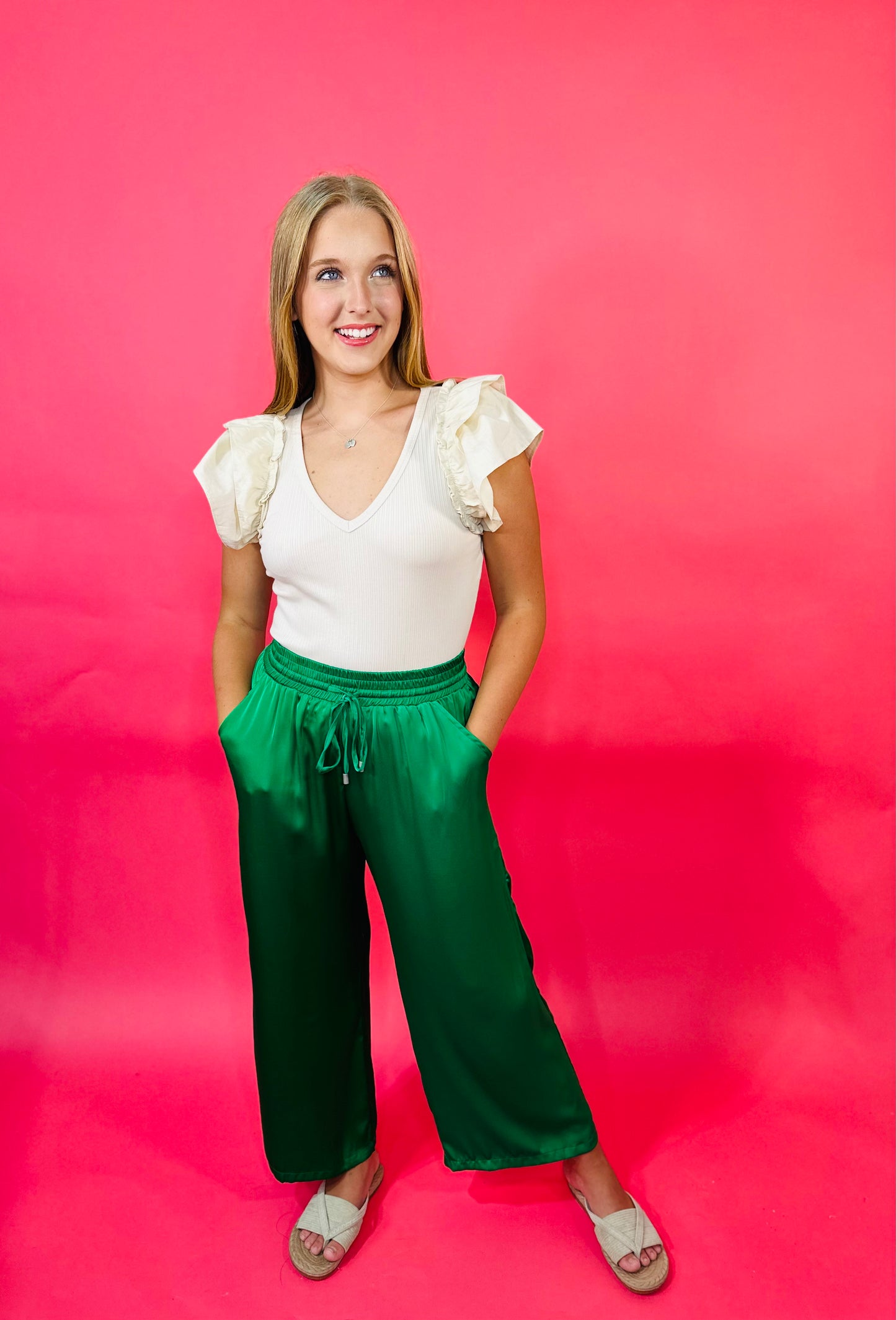 Have An Apple Kelly Green Drawstring Pull-On Pant