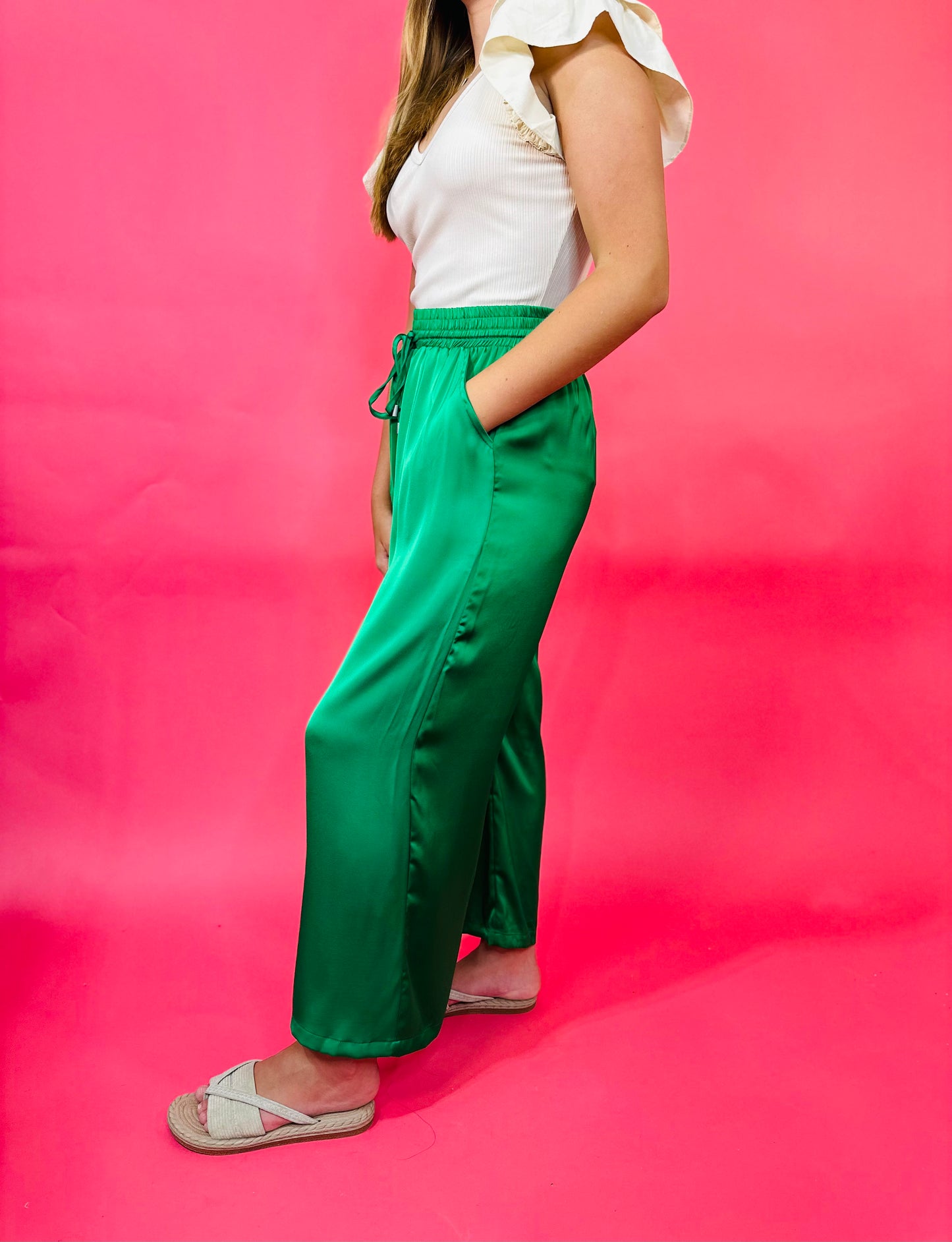 Have An Apple Kelly Green Drawstring Pull-On Pant