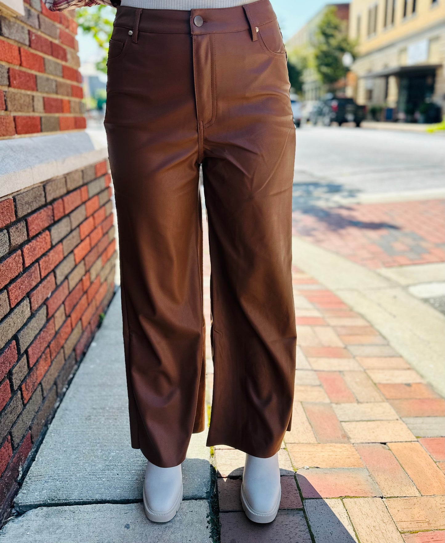 Fall Frenzy Chocolate Faux Leather Pant