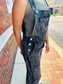 Keep Looking Up Denim Overalls Jumpsuit - Washed Black