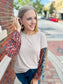 Paisley Dream Ribbed Top - Taupe/Rust