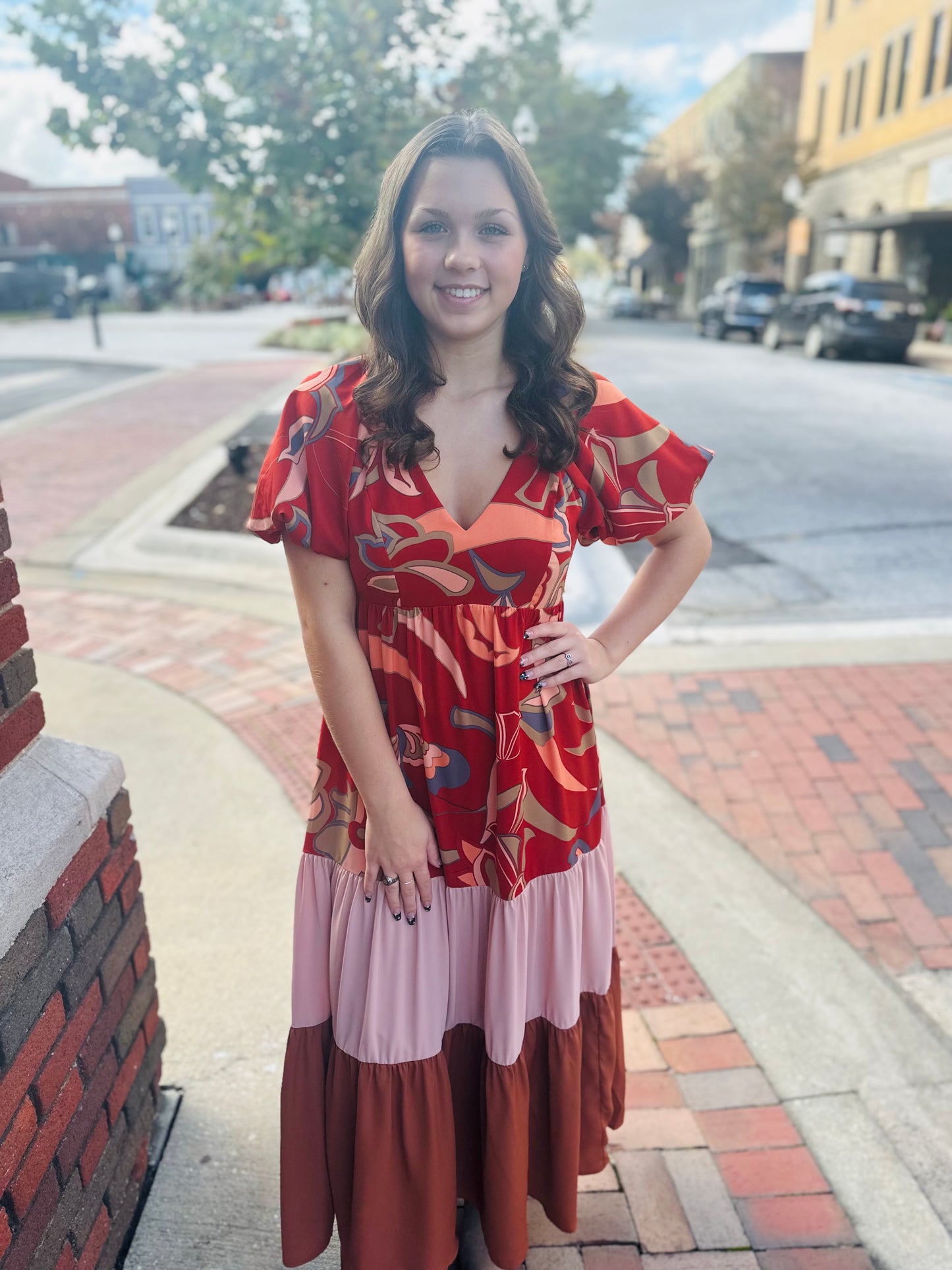 Giving Thanks Patterned Maxi Dress