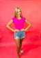 Shine Bright Mesh Sequined Hot Pink Bodysuit